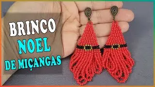 Brinco Noel de miçangas