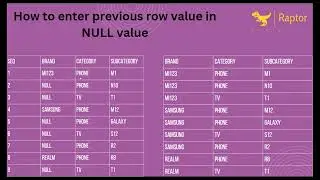 Replace Null value with previous existing value