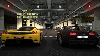 Ferrari Enzo vs Bugatti Veyron | DRAG RACES 3000 M [GRAN TURİSMO 6]