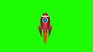 Cartoon rocket ship flying on Green Screen background. Isolated flash animation Video || Rocket 🚀