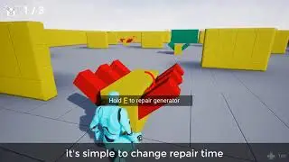 Asymmetrical Multiplayer Template (4 vs 1). Unreal Engine 4,  similar to Dead by Daylight