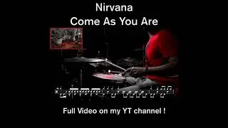 Nirvana - Come As You Are - Drum Cover (with scrolling drum sheet) #drumcover #drums #drums
