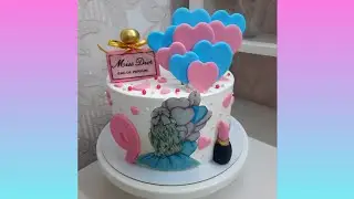 Подробное Оформление тортика!  Торт для девочки!🥰
