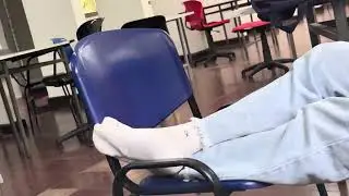 Candid feet sock my friend college