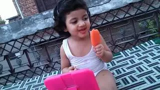 Baby eliza Eating Ice Cream for the First Time