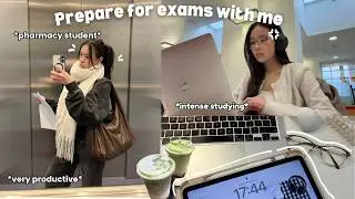 Study Vlog 🎧  PRODUCTIVE days in my life before my EXAM, late nights, healthy habits, student life