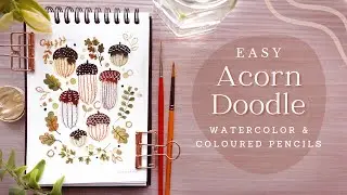 Easy Acorn Doodle: Watercolor Tutorial