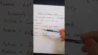 active and passive voice Imperative sentence