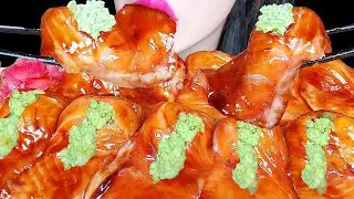 ASMR GIANT SALMON SASHIMI SUSHI 대왕 연어 초밥 먹방 MUKBANG EATING SHOW