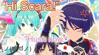 Miku and Scaramouche hang out (Genshin VR) 😒🫸😊❌️ 