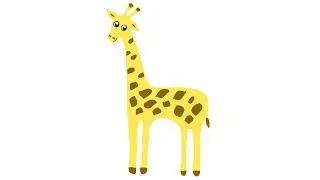 How to draw a giraffe in Illustrator. Как нарисовать жирафа в иллюстраторе