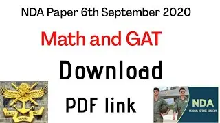 NDA 2020 - 1 || Math and GAT Exam paper Pdf|| 6th September NDA Exam Paper