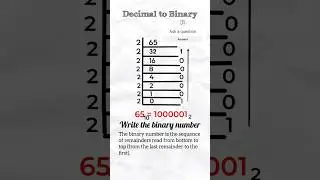 Decimal to Binary conversation #itzrafiq #coding #computerscience #seba #numbersystem #dectobin