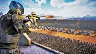 Elite Cyber Soldiers Vs 3 MILLION WW2 Allied Forces - Ultimate Epic Battle Simulator 2