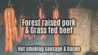 Smoking bacon and sausages