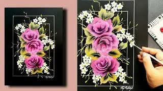 acrylic painting roses | how to paint roses for beginners | easy painting ideas