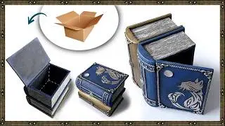 2 ideas for a book-shaped box made of cardboard
