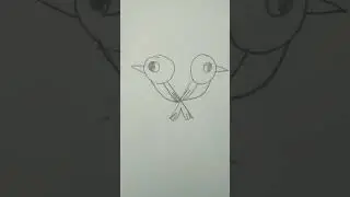 рисуем птиц из буквы Х