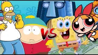 MUGEN Request 424: Homer Simpson and Eric Cartman VS Blossom and SpongeBob