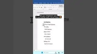 Word Trik Cara Cepat Menghapus Spasi Di Awal Kalimat #word #shorts