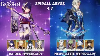 Raiden Hypercary and Neuvillette Hypercary | Genshin Impact | New Spirall Abyss 4.7