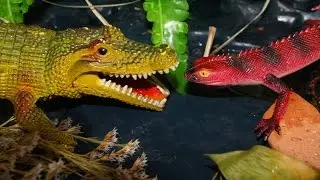 ПАКОСТИ И ГАДОСТИ! КРОКОДИЛ И ЯЩЕРИЦА! Мультики про животных Видео Игрушки