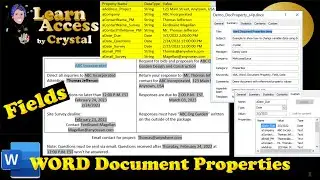 Word Document Properties and Fields