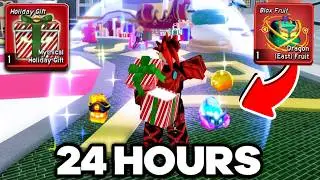 24 HOURS OPENING GIFTS IN BLOX FRUITS UNTIL I GET A MYTHICAL FRUIT!