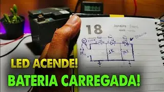 Como Fazer LED que ACENDE quando BATERIA Já RECARREGOU Passo a Passo FÁCIL