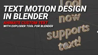 Text motion design in Blender with Exploder Tool | #b3d #blendertutorial #blender #blender3d