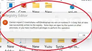 Registry Editor Cannot import not all data was successfully written to the registry Some keys issue