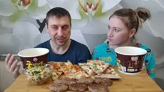 МУКБАНГ Денис хочет стать ДОНОРОМ КОСТНОГО МОЗГА ОСТРАЯ ЛАПША И ГРЕЧНЕВЫЕ КОТЛЕТЫ | NOODLES 