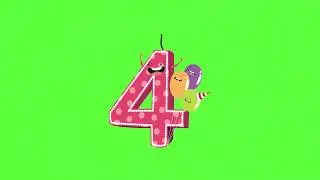 0-9 Candles Number With Different Animations And Lighting Effect - Green Screen  2018