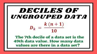 Deciles of Ungrouped Data (Measures of Position)