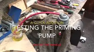 Landrover 300TDi diesel fuel lift pump bench testing for flow. Air in diesel