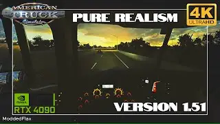American Truck Simulator PURE PHOTOREALISM RTX 4090 Max Settings Gameplay 4K  JBX3 + TAA Snowy Moon
