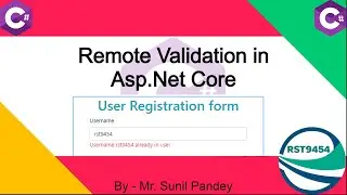 Remote Validation in Asp.Net Core || How to Implement Remote Validation || 