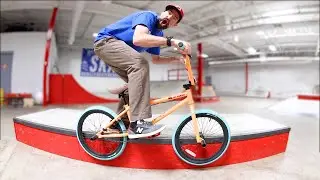 SKATEBOARDER TRIES TO BMX GRIND!