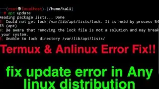 could not get lock /var/lib/dpkg/lock -Fix Update Error in Termux and Linux distro | Anlinux update