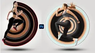 Circular Pixel Stretch Effect Photoshop Tutorial