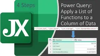 Apply a List of Functions to a Column of Data to Create a Summary of Statistics in Power Query