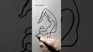 One-Line Art: Girl Defying Gravity 