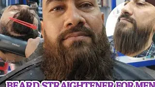 Beard Straightener For Men| Men's Beard Straightening | Curly to Straight Hair At  Salon #barberram 