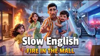We Got Trapped in a Mall Fire! | Slow English Story for Beginners