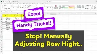 STOP! Manually Adjusting Row Hight In Excel #excel #exceltips #tutorial