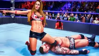 WWE2K20: Nikki Bella (barefoot) vs Randy Orton intergender wrestling