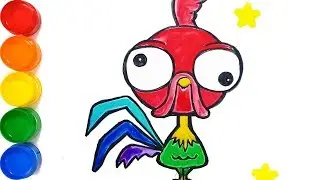 #LearnColors #Coloring #Drawing Rooster Learn Colors With Zoo Animals