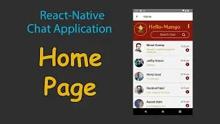 React-Native Chat Application ( Hello-Mango ) | Home Page | #kusal_gunawardana