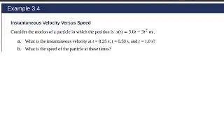 Example - Instantaneous Velocity
