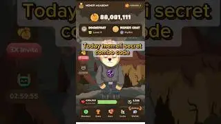 Today memefi secret combo code rewards claim coins #memefi